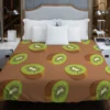 Kiwi Seed Green Background Duvet Cover