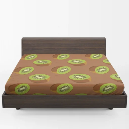 Kiwi Seed Green Background Fitted Sheet 1