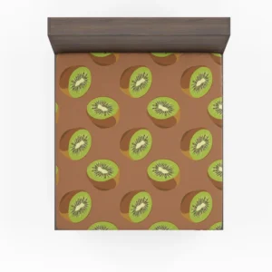 Kiwi Seed Green Background Fitted Sheet