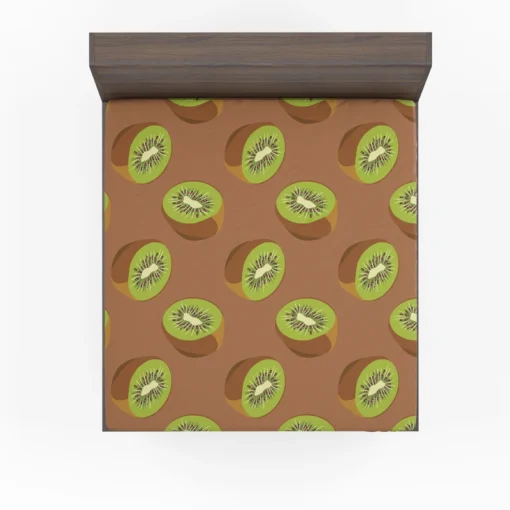 Kiwi Seed Green Background Fitted Sheet