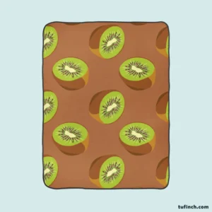 Kiwi Seed Green Background Fleece Blanket 1