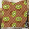 Kiwi Seed Green Background Quilt Blanket