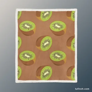 Kiwi Seed Green Background Sherpa Fleece Blanket 1