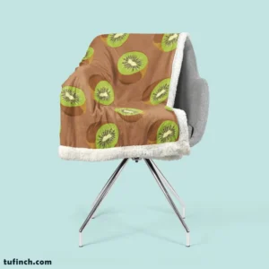 Kiwi Seed Green Background Sherpa Fleece Blanket 2