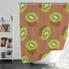 Kiwi Seed Green Background Shower Curtain