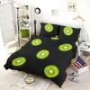 Kiwi Slice Black Background Bedding Set