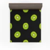 Kiwi Slice Black Background Fitted Sheet