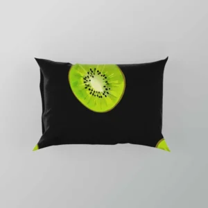 Kiwi Slice Black Background Pillow Case