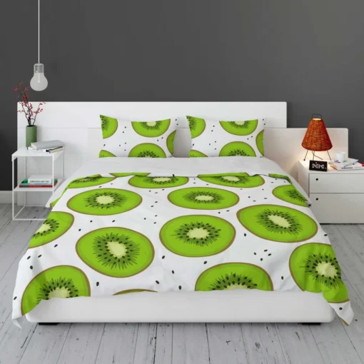 Kiwi Slice White Background Bedding Set 1