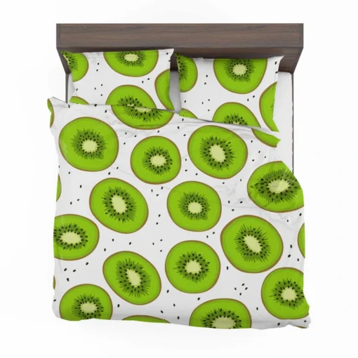 Kiwi Slice White Background Bedding Set 2