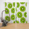 Kiwi Slice White Background Curtain