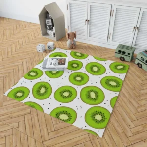 Kiwi Slice White Background Rug 1