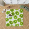 Kiwi Slice White Background Rug