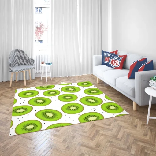 Kiwi Slice White Background Rug 2