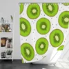 Kiwi Slice White Background Shower Curtain