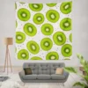 Kiwi Slice White Background Wall Tapestry