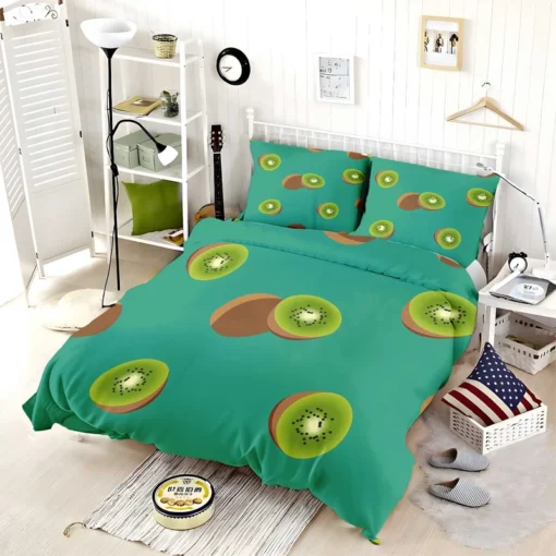 Kiwi Sliced Rip Fruit Bedding Set