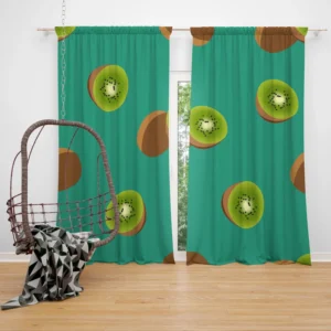 Kiwi Sliced Rip Fruit Curtain