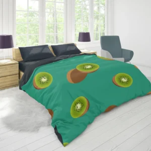 Kiwi Sliced Rip Fruit Duvet Cover 1