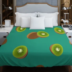 Kiwi Sliced Rip Fruit Duvet Cover