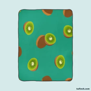 Kiwi Sliced Rip Fruit Fleece Blanket 1