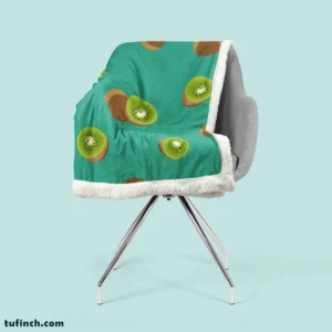 Kiwi Sliced Rip Fruit Sherpa Fleece Blanket 2