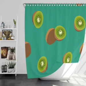 Kiwi Sliced Rip Fruit Shower Curtain