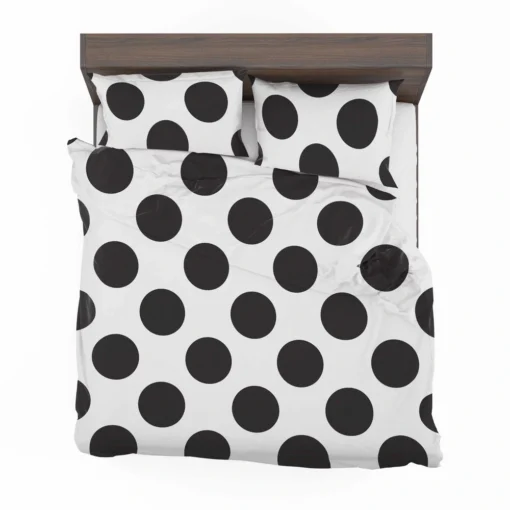 Large Black Polka Dots On White Background Bedding Set 2