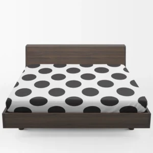 Large Black Polka Dots On White Background Fitted Sheet 1