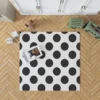 Large Black Polka Dots On White Background Rug