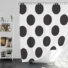 Large Black Polka Dots On White Background Shower Curtain