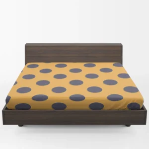 Large Navy Blue Polka Dots On Orange Fitted Sheet 1