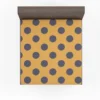 Large Navy Blue Polka Dots On Orange Fitted Sheet