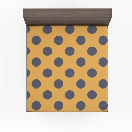 Large Navy Blue Polka Dots On Orange Fitted Sheet