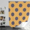 Large Navy Blue Polka Dots On Orange Shower Curtain