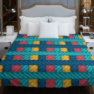 Lasso Rope Colorful Pattern Duvet Cover