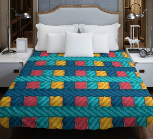 Lasso Rope Colorful Pattern Duvet Cover