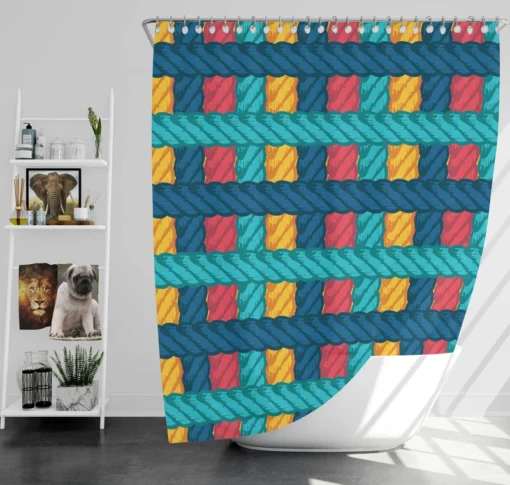 Lasso Rope Colorful Pattern Shower Curtain