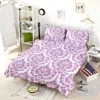 Lavender Colored Damask Pattern Bedding Set