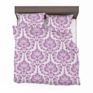 Lavender Colored Damask Pattern Bedding Set 2