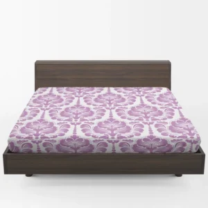 Lavender Colored Damask Pattern Fitted Sheet 1