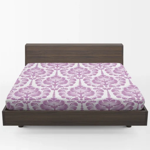 Lavender Colored Damask Pattern Fitted Sheet 1