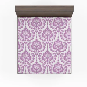 Lavender Colored Damask Pattern Fitted Sheet