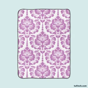 Lavender Colored Damask Pattern Fleece Blanket 1