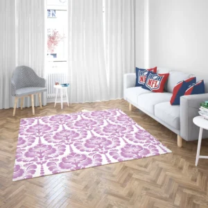 Lavender Colored Damask Pattern Rug 2