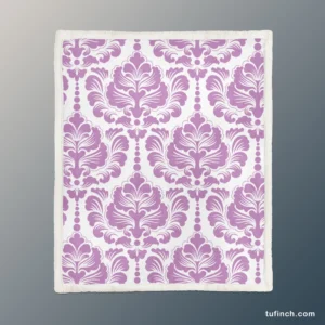 Lavender Colored Damask Pattern Sherpa Fleece Blanket 1