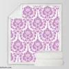 Lavender Colored Damask Pattern Sherpa Fleece Blanket