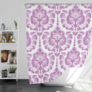 Lavender Colored Damask Pattern Shower Curtain