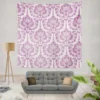 Lavender Colored Damask Pattern Wall Tapestry