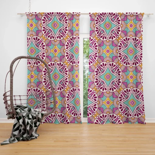 Lavender Indian Seamless Pattern Curtain